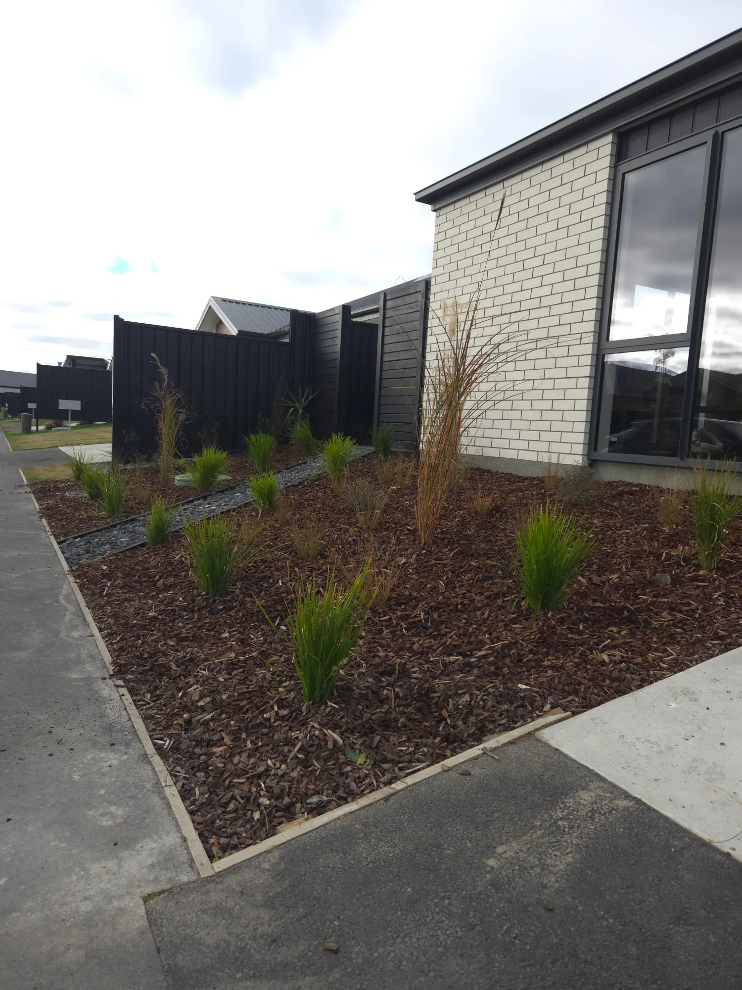 New-build front garden