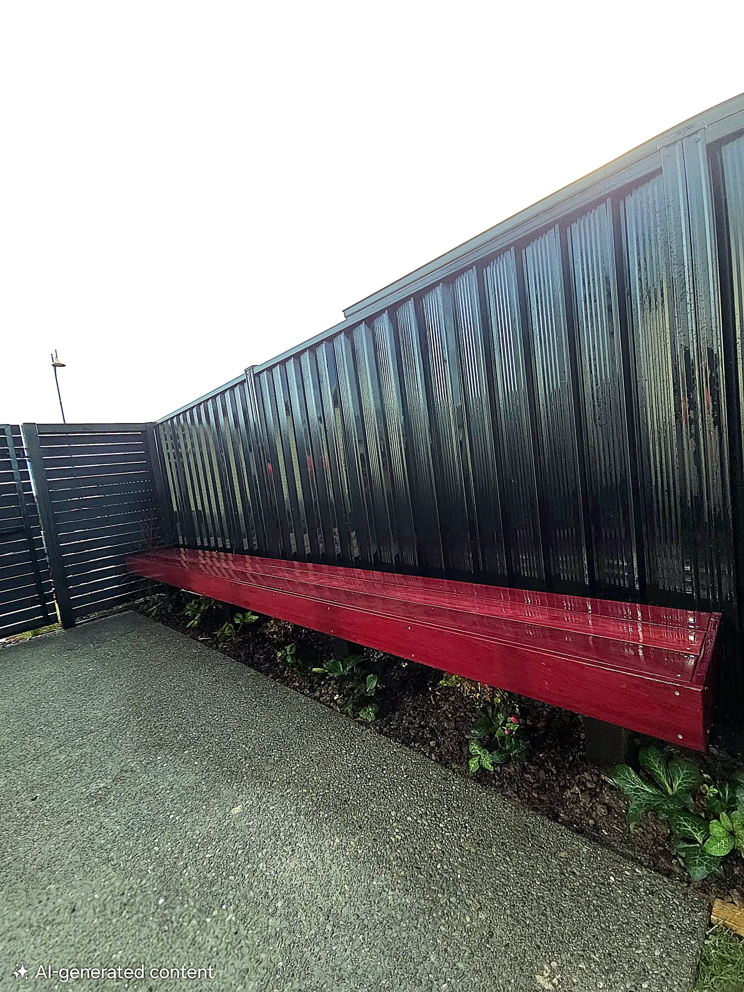 Slatted screen fence
