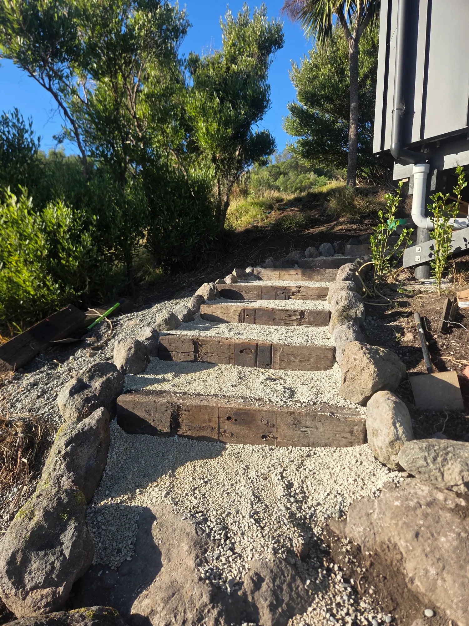 Sleeper steps up a bank